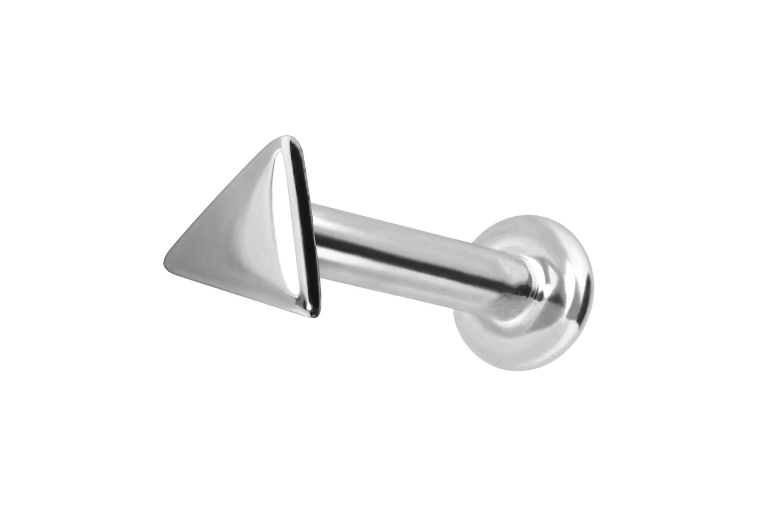 14 Karat Gold Labret Piercing mit Push Fit DREIECK